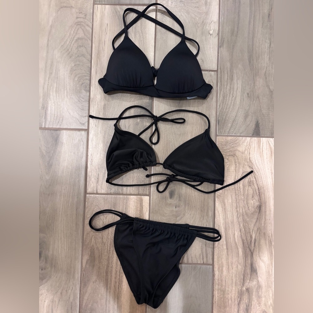 New! 3 piece All Bl🖤ck Bikini Set (mix-n-match) No boundaries/shade n shore